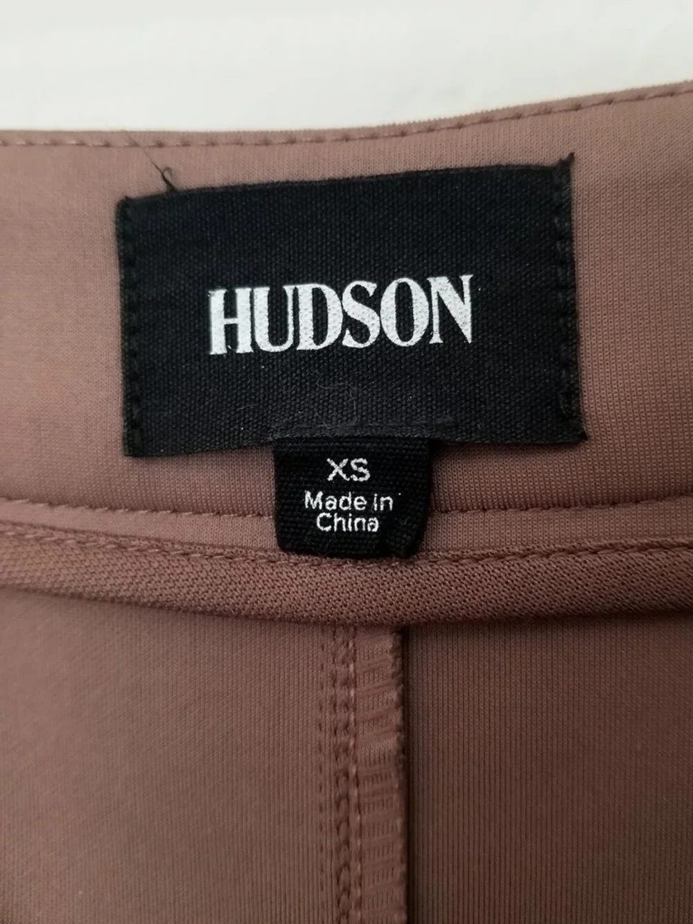 Hudson Jeans Women's XS Reconstructed Midi Skirt Deep Taupe Brown Stretch $185